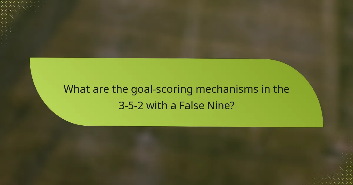 What are the goal-scoring mechanisms in the 3-5-2 with a False Nine?